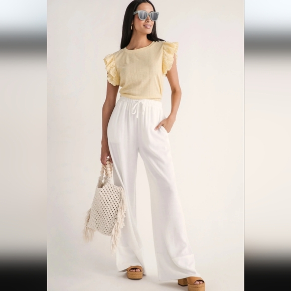 Hem and Thread Pointelle Ruffle Top L - Picture 3 of 11